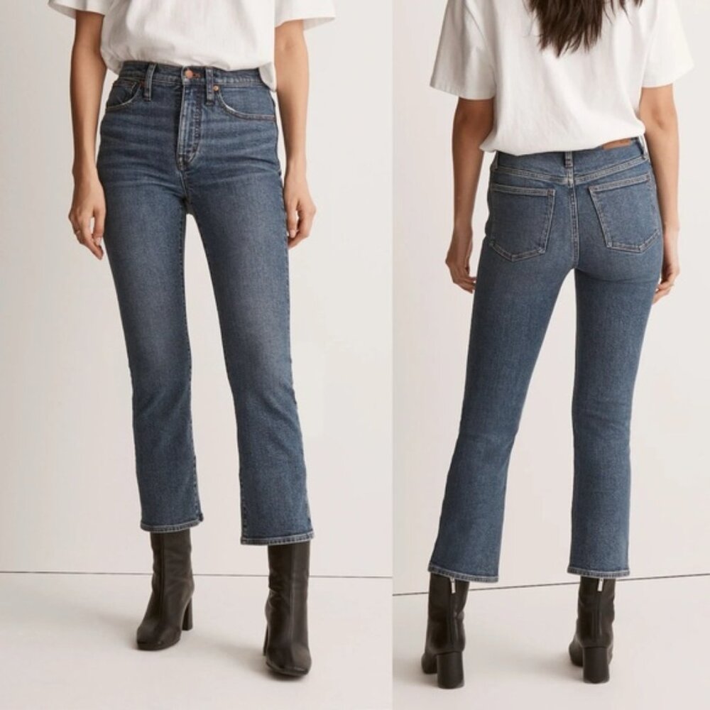 Madewell Cali Demi Boot Jeans Womens 26 Glenside Wash Crop Mini Flare Stretch